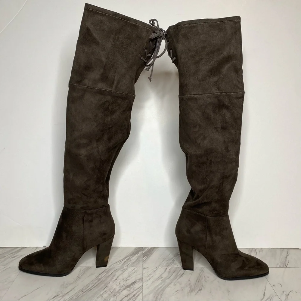 New! Vince Camuto Tapley Gray Faux Suede Over The Knee Boot 8.5 M